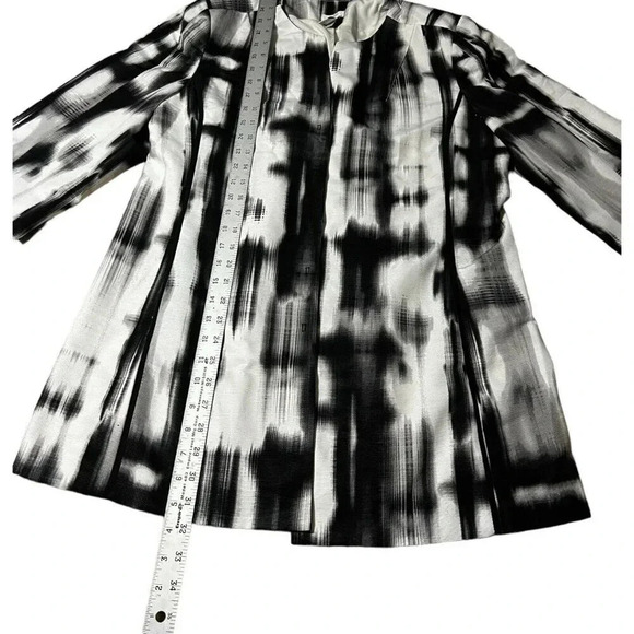 Chicos White Black Blazer Lined Hook & Eye Shoulder Pads Size 2 Large 10/12 - Picture 6 of 9